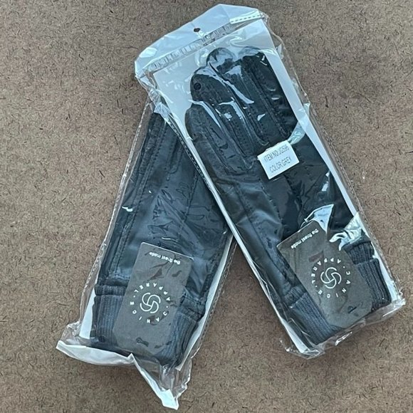 WOMENS SOLID DARK GRAY FAUX LEATHER SCREEN-TOUCH GLOVES - NWT - OS - Picture 5 of 5